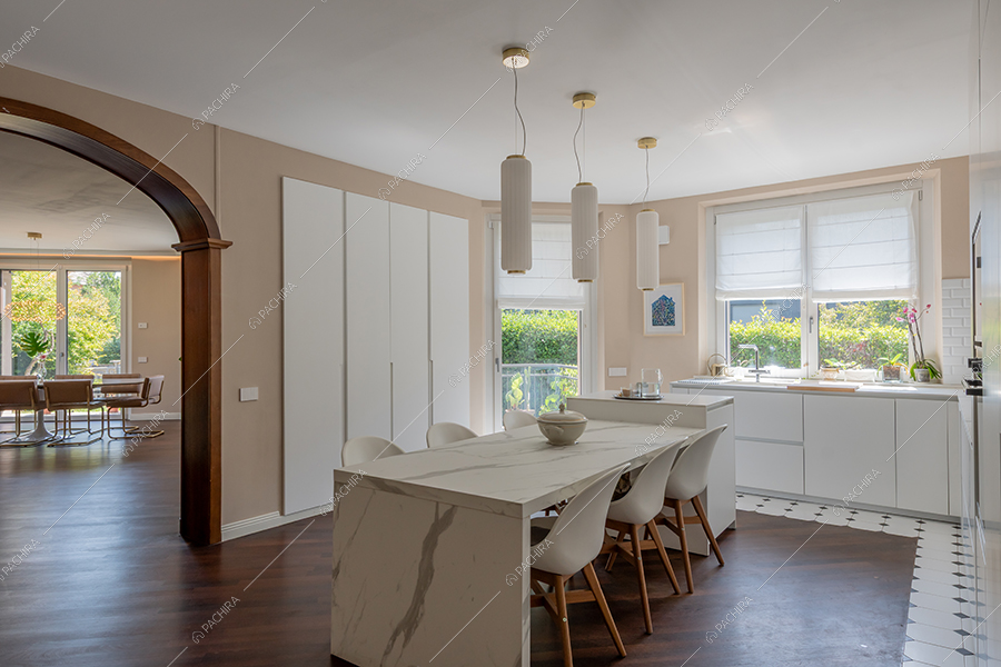 Cucina della villa Gange, location in stile contemporaneo a Milano