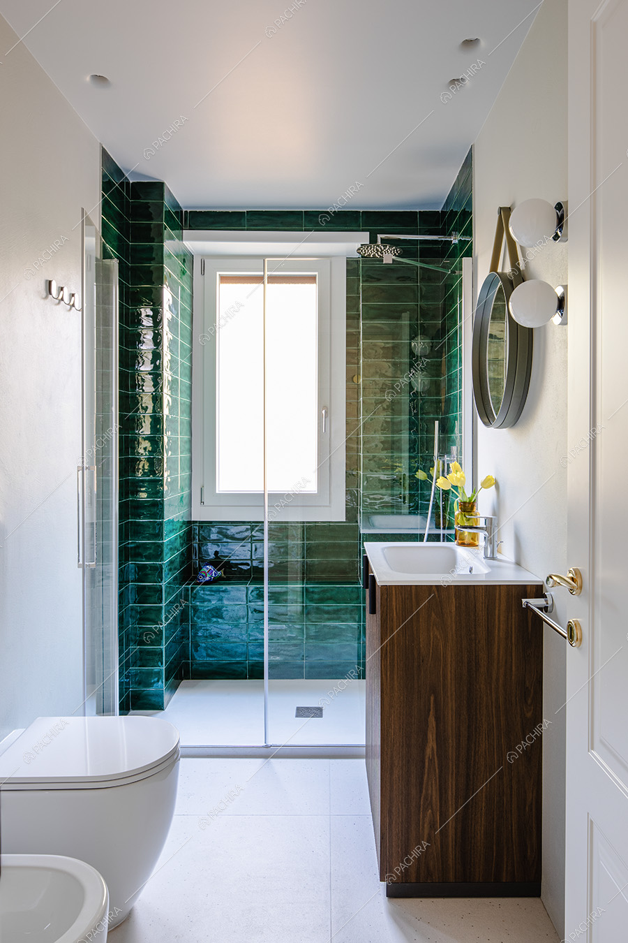 Bagno dell'appartamento moderno Jilò, location per shooting a Roma