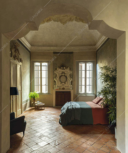 Camera da letto dell'appartamento Cajà, location in stile moderno a Mantova