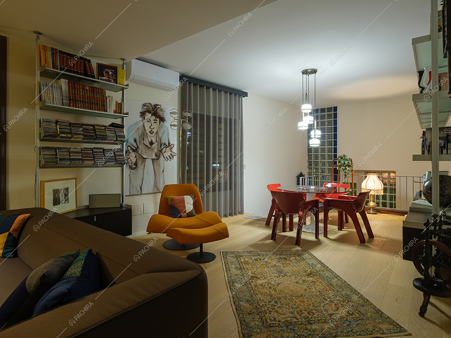 Zona living della villa Pece, location in stile moderno a Caserta