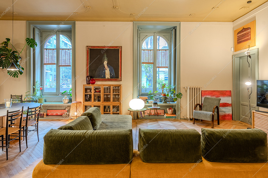 Sala dell'appartamento Buganvilla, location in stile moderno a Milano