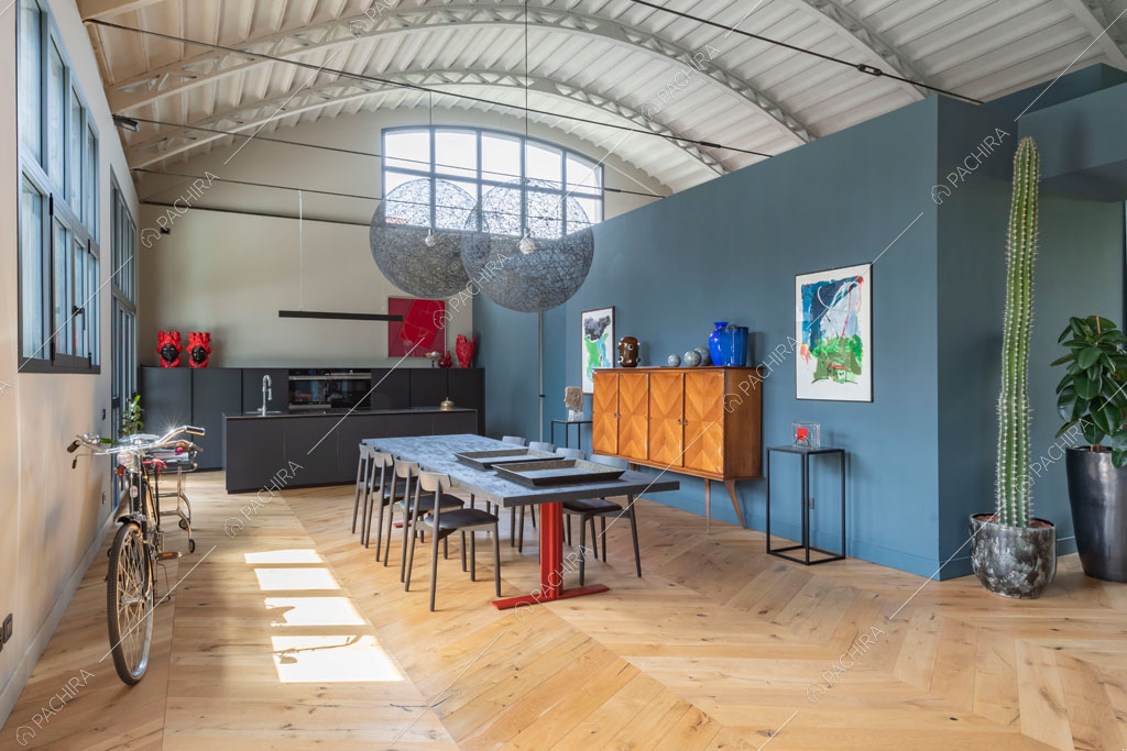Sala del loft Danubio, location in stile contemporaneo a Brescia