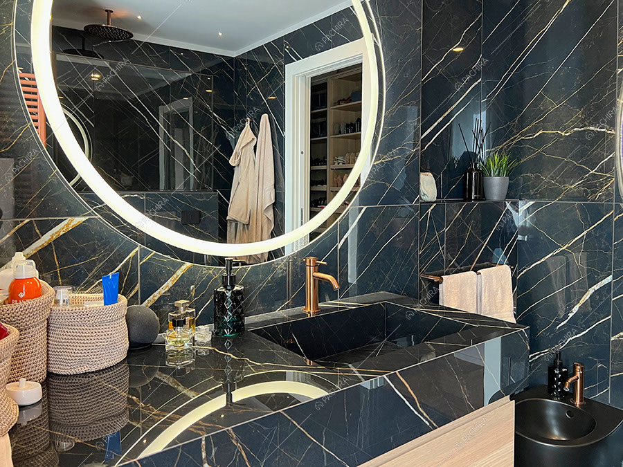 Bagno dell'appartamento Morganite, location in stile contemporaneo per shooting a Milano