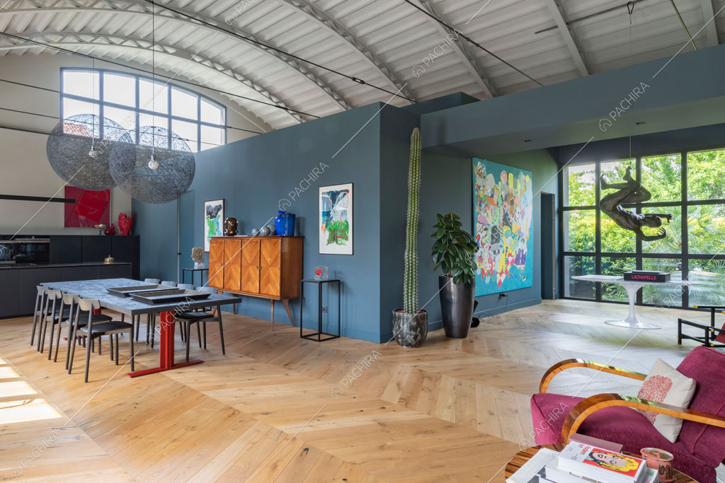Sala del loft Danubio, location in stile contemporaneo a Brescia