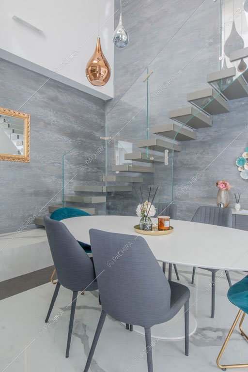 Sala da pranzo della villa Manioca, location in stile contemporaneo a Monza