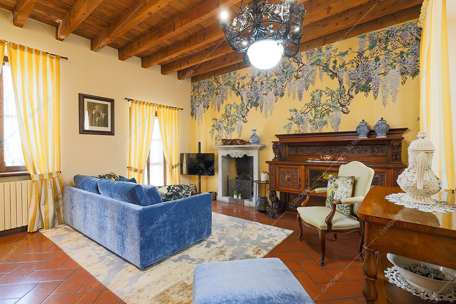 Salotto della cascina Spluga, location in stile rustico a Milano