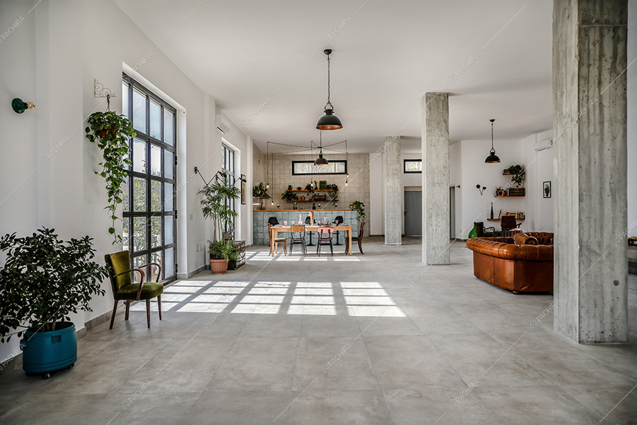 Salone del loft Piroxene, location in stile industriale a Napoli
