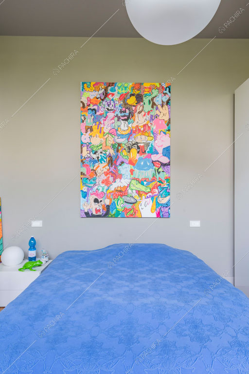 Camera da letto del loft Danubio, location in stile contemporaneo a Brescia