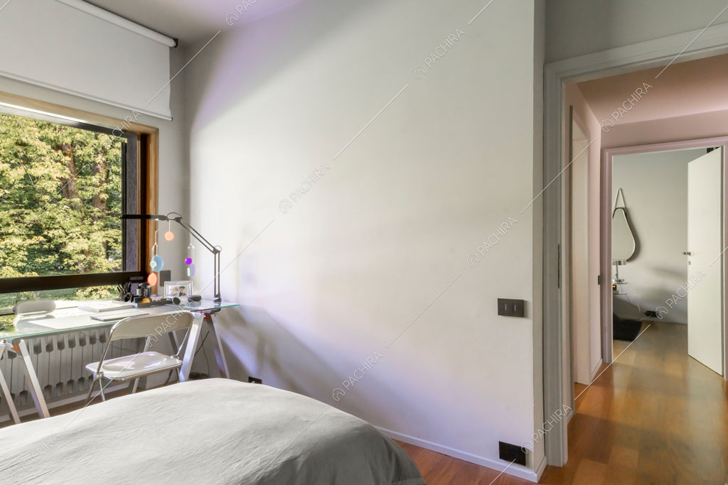 Camera da letto della villa Biotite, location in stile moderno a Verona