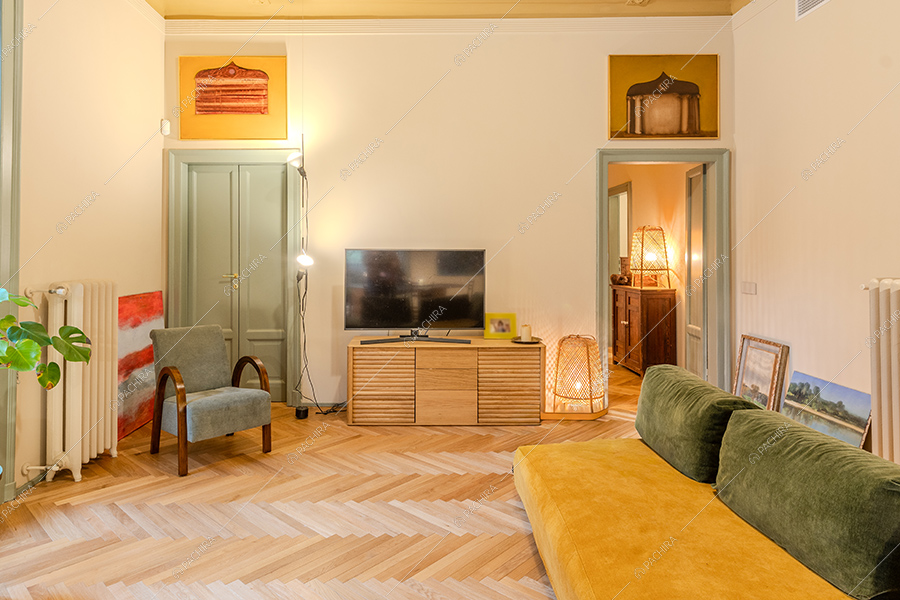 Salotto dell'appartamento Buganvilla, location in stile moderno a Milano