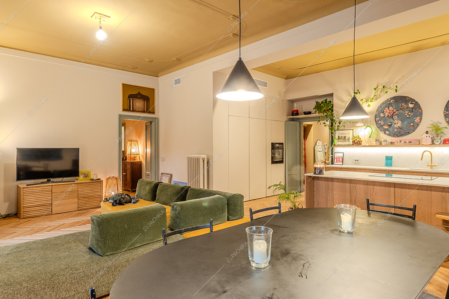 Sala dell'appartamento Buganvilla, location in stile moderno a Milano