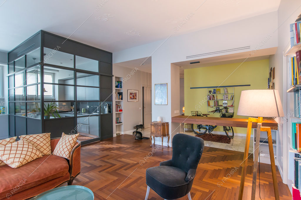Sala dell'appartamento Grifola, location in stile contemporaneo a Roma