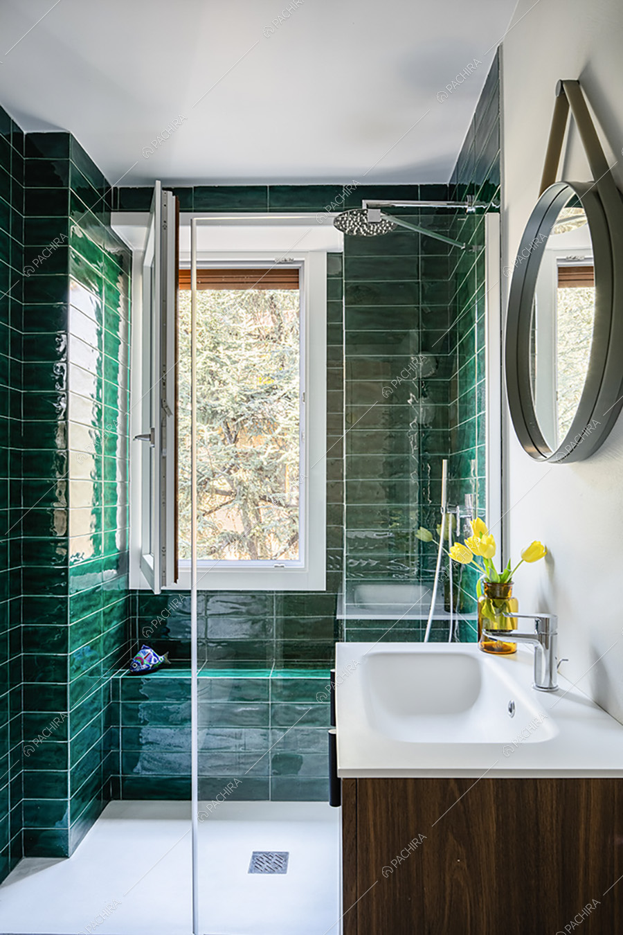 Bagno dell'appartamento moderno Jilò, location per shooting a Roma