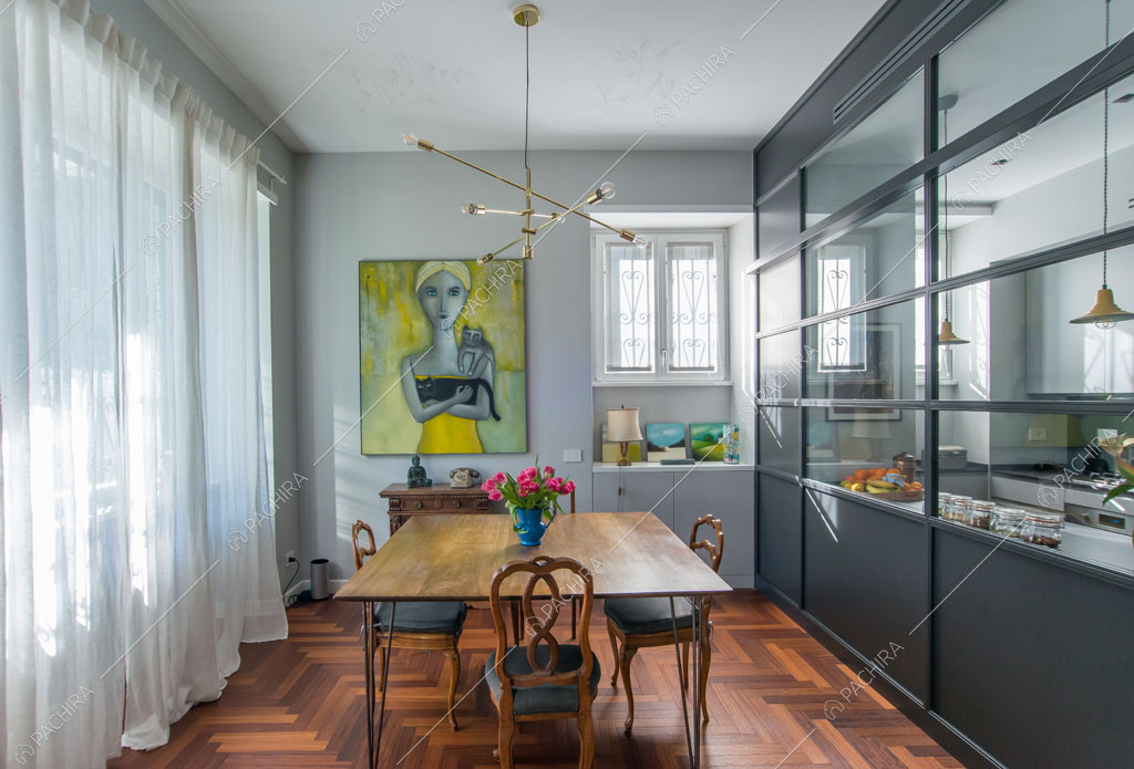 Sala dell'appartamento Grifola, location in stile contemporaneo a Roma